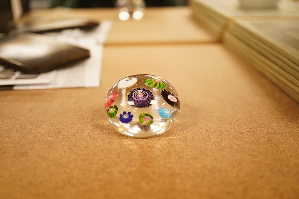 A small Clichy millefiori glass paperweight, 4cm in diameter